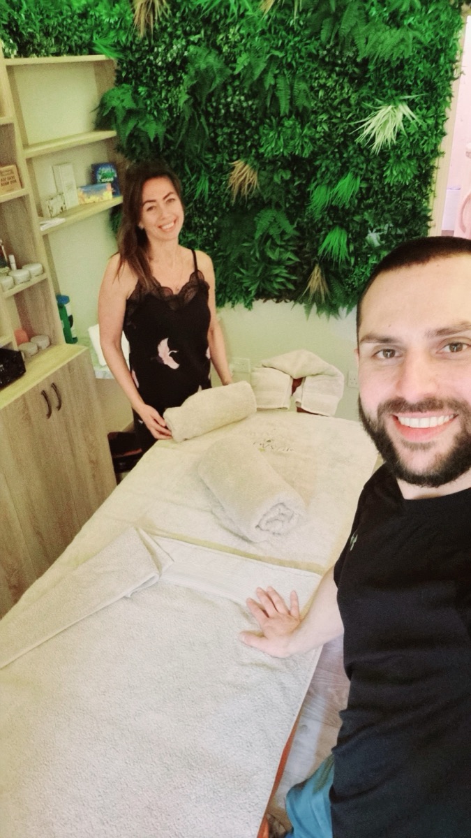 The therapists at Pressure London Massage in the treatment room